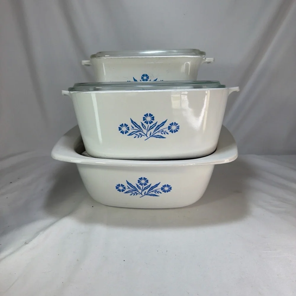 Corningware White and Blue Floral Dish Set - Picture 2 of 10